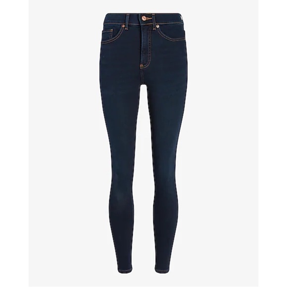 EXPRESS ~High Waisted Dark Wash Jeans (NWT) - Picture 3 of 14